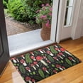 thumbnail image 2 of Red Mushroom Leaf Black Pattern Door Rugs,Washable Non Slip Door Mats Indoor,Decorative Door Mats,Entry Mat Indoor for Entrance,Bedroom,Kitchen,Bathroom,17"x30", 2 of 6