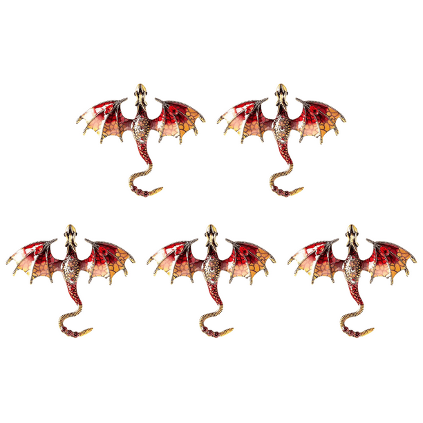Broche Dragón Volador Dragón Esmaltado Exquisito para Traje Abrigo Rojo Likrtyny Para estrenar
