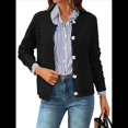 thumbnail image 2 of Cárdigan de Punto para Mujer, Informal, de Larga, con Botones, Abierto, Moderno, para Exteriores Negro M, 2 of 10