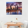 thumbnail image 2 of COMIO Chicago Night Skyline Canvas Wall Art - Large 20x16 inch, 2 of 4