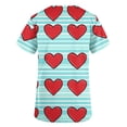thumbnail image 5 of Cavosen Valentine's Day Valentines Shirts for Women Short Sleeve V Neck Breathable Scrub Tops with Pocket Heart Print Lightweight Tee Casual Workwear, 5 of 5
