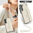 thumbnail image 2 of for Samsung Galaxy S23 Plus Case, Wallet Phone PU Leather Case with Card Holder Crossbody Cover for Women Girls Strap Wristlet RFID Blocking Shockproof Protective Cover for Samsung S23 Plus, White, 2 of 9