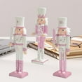 thumbnail image 5 of Statue de Marionnette Décorative Incrustée de Strass Excellente Paillettes Roses Nutcracker Soldier Poupée Jouet Ornement, 5 of 5
