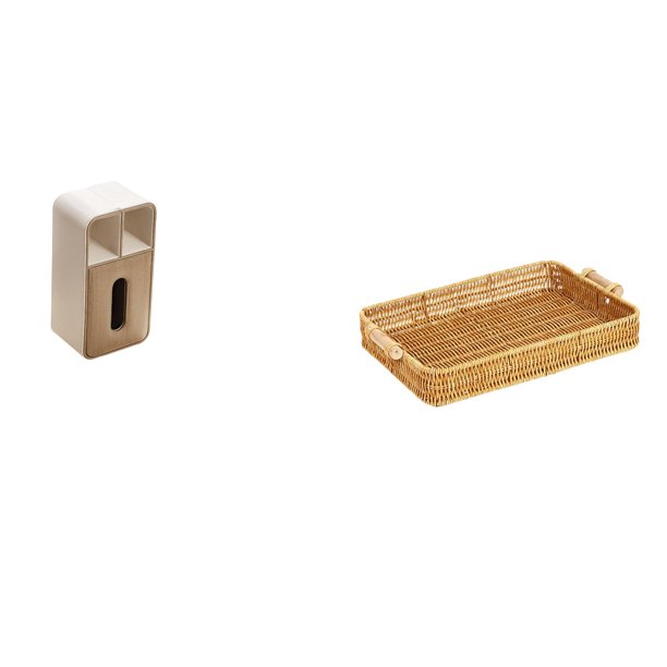 caja de pañuelos,Funda para caja de pañuelos de cuero sintético para dormitorio,Cestas de almacenamiento,Cestas de almacenamiento de cocina tejidas con asas hechas a mano,Cestas de pan