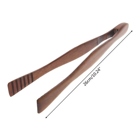 

TONKBEEY Natural Wooden Food Tongs Toast Bacon Steak Pastry Clamp Bread Clip Kitchen Tool