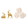thumbnail image 1 of Figura decorativa de ciervo para escritorio, decoración Feng Shui, placa de pared con hojas de palma, decoración de pared de madera, material de resin, 1 of 8