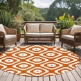 thumbnail image 5 of 5ft Washable Round Rug, Orange White Lattice Non-Slip Circle Area Rug for Living Room Bedroom, Geometric Modern Simple Abstract Indoor Floor Mat for Home Decor, 5 of 9
