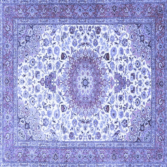 Ahgly Company Indoor Square Medallion Blue Traditional Area Rugs, 6' Square