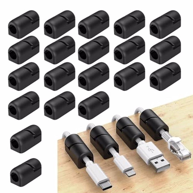 Seitruly 20 unids/set organizador de cables hecho de silicona que no se deforma y es resistente a impactos y no daña la superficie del azulejo Carpetas de archivos