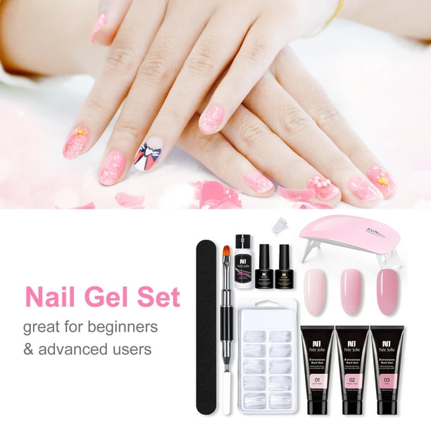 What Are Polygel Nails? Pros, Cons How To DIY Polygel Nails At Home | Nee  Jolie 15ml Extension Gel Nail Kit With Mini Nail Lamp Uv Extension Gels  Brush False Nail Tips