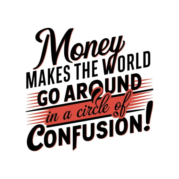 Money Makes World Go Around In Circle Consciously Master Mind True Learning Quote Wall Art Sticker Designs Vinyl Stickers For Home House Walls Rooms Windows Bedroom Decoration Size (20x20 inch)