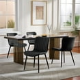 thumbnail image 7 of L'AGRATY Modern Dining Chairs Set of 4, PU Leather Upholstered Side Chairs with High Backrest, Kitchen Chair,Heavy Duty, Cushions & Durable Metal Legs for Kitchen, Dining Room,Restaurant,Black, 7 of 7