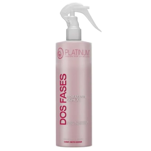 Platinum Dos Fases Hidratante Capilar, Desenredante y Termoprotector, 320gr, Rosa