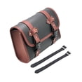 thumbnail image 5 of Dickly Generic Motorcycle Tool Bag Front Fork Bag Retro Design Motorbike Saddle Bag Brown and Black, 5 of 9