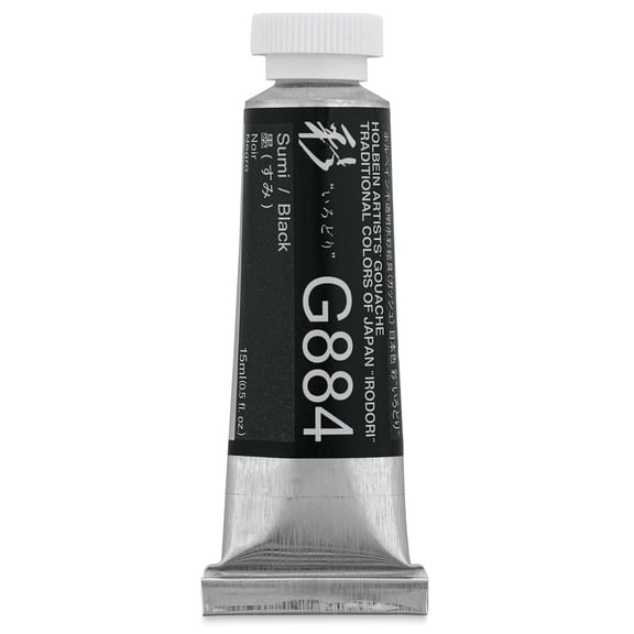 Holbein Irodori Artist Gouache - Black, 15 ml, Tube