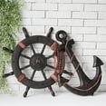 thumbnail image 5 of Nautical Wooden Ship Wheel Decoration, Beach Wooden Boat Ship Steering Wall Art Decor, Wooden Ship Wheel, Wall Hanging Ornament, 5 of 6