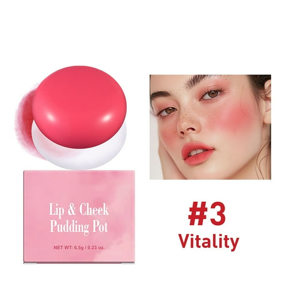 Blush Special Deals! Lip And Cheek Blurry Pot Four Color Lip Clay for Blush Pudding Lip Mud Blush Lipstick And Even Blurring Pot Lip 8 Colors Pot, 6.5g/0.23oz, Vitality