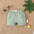 thumbnail image 5 of WOLLED Baby Boys Short Sleeve T Shirt Tops Shorts Set Newborn Casual Prints Shorts Outfits with Pocket 2PCS Summer Elastic Drawstring Shorts Set for 0M-3T, 5 of 10