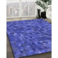 thumbnail image 3 of Ahgly Company Machine Washable Indoor Square Transitional Light Slate Blue Area Rugs, 3' Square, 3 of 7