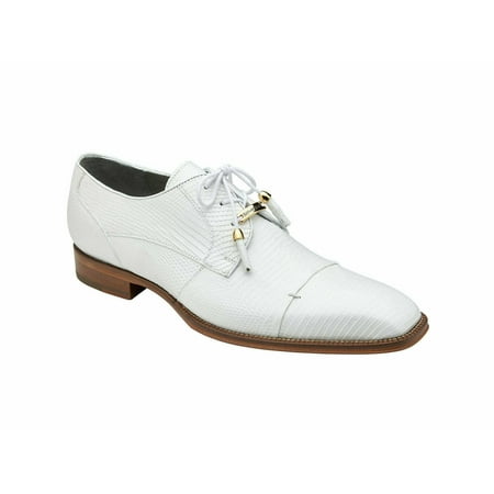 

Belvedere Exotic Shoes Karmelo Genuine Lizard White Tassel Laces1497 Dressy