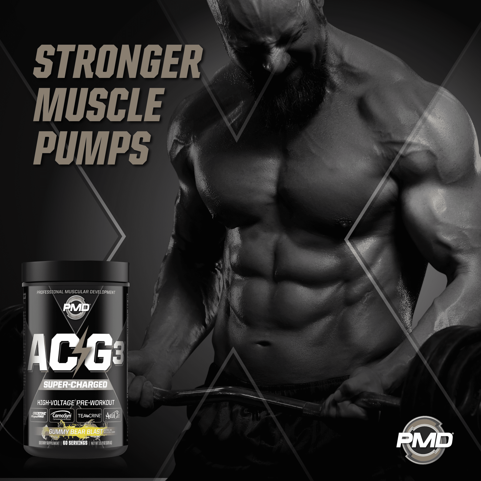 Pmd Sports Acg3 Supercharged Pre Workout Powerful Strength High Energy Maximize Mental Focus Endurance And Optimum Workout Performance Concentrated Drink Mix Gummy Bear Blast 60 Servings Walmart Com Walmart Com
