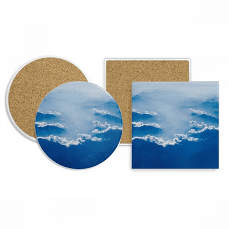 

Grey Sky Fog White Clouds Coaster Cup Mug Holder Absorbent Stone Cork Base Set