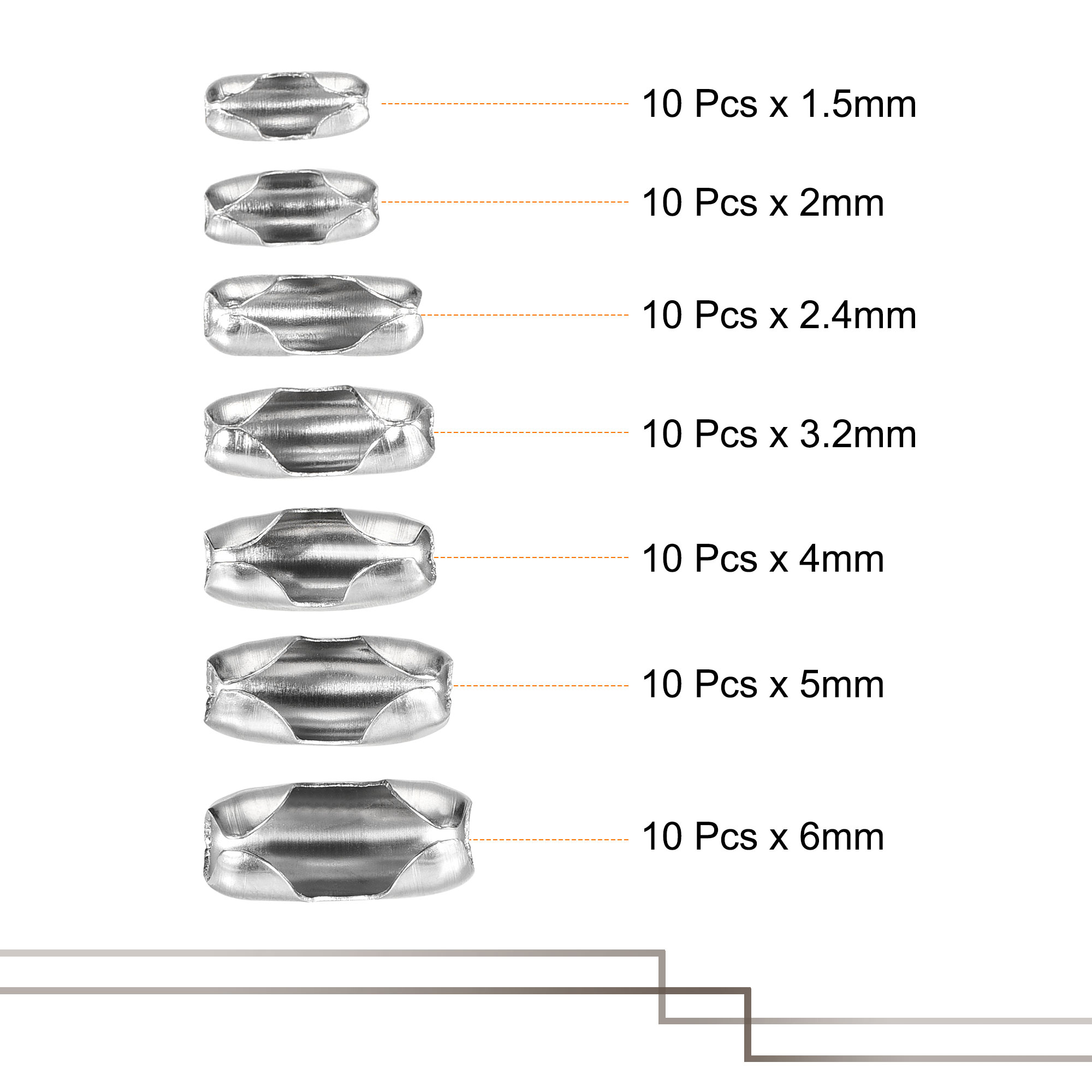 Lot De 200 Fermoirs Connecteurs En Bronze Pour Chaînes Et Perles - Tailles 1 à 1,5mm, Sans Nickel