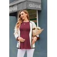 thumbnail image 6 of Ekouaer Womens Maternity Tops Long Sleeve Pregnancy Tunic Blouses Crew Neck Ribbed Shirts Pregnant Clothes, 6 of 6