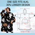 thumbnail image 4 of Oversized Wearable Blanket Hoodie,Halloween Ghost Pumpkin Pattern Sherpa Blanket Hoodie with Super Pockets,Super Warm Fuzzy Pullover for Women & Men, 4 of 6