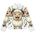 thumbnail image 4 of Jackets for Women Winter Coat Jackets Flannel Stand Collar Jacket(Singing Sheep Cartoon,Size:S-4XL), 4 of 7