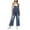 Dark Blue, variant on Women's Classic Denim Ripped Jumpsuit - Loose Fit, Adjustable Straps, Casual Style