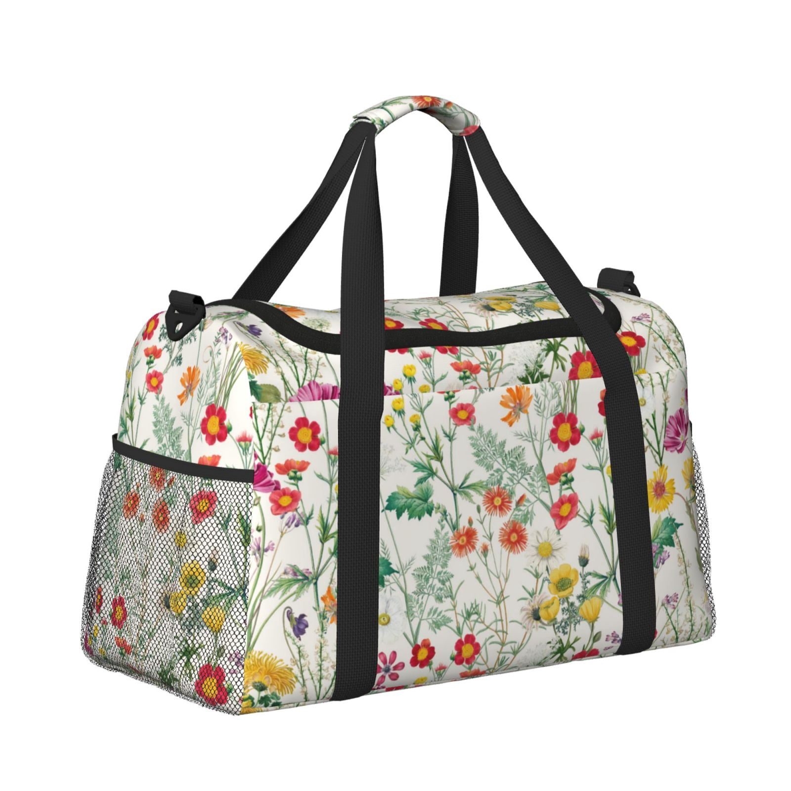 Fuzoiu Spring floral Print Travel Duffle Bag,Carry On Tote Bags,Duffel Bag,Sport Gym Bag, Hospital Bag for Labor and Delivery, Overnight Bag,Luggage Bag