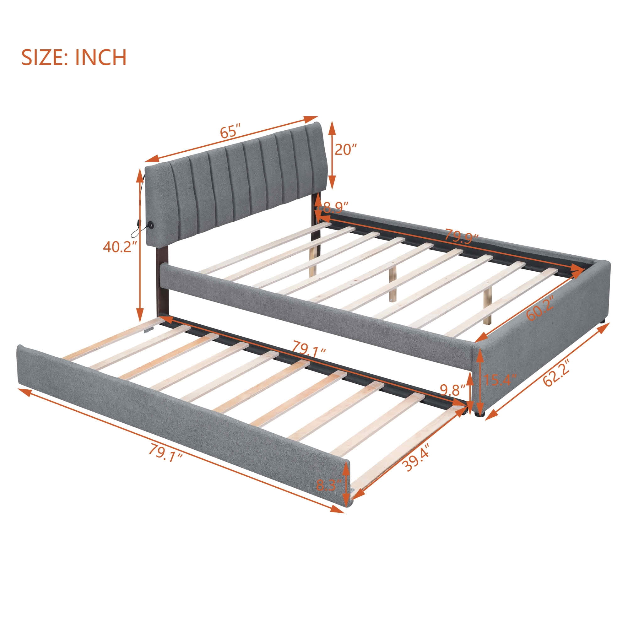 MAYEERTY Sturdy MDF & Particle Board Bed Frame with Extra Sleeping Space & Easy Assembly