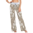 thumbnail image 2 of Women's Long Sleep Pants Home Pants Sleep Pants Wide-Leg Pants Design Elastic Fabric Casual Pants XL Blooming Brown Flower, 2 of 7
