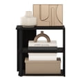 thumbnail image 4 of Mesa auxiliar Furinno Romain de madera compuesta negra y espresso de 2 niveles, 4 of 6