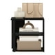 thumbnail image 4 of Mesa auxiliar Furinno Romain de madera compuesta negra y espresso de 2 niveles, 4 of 6