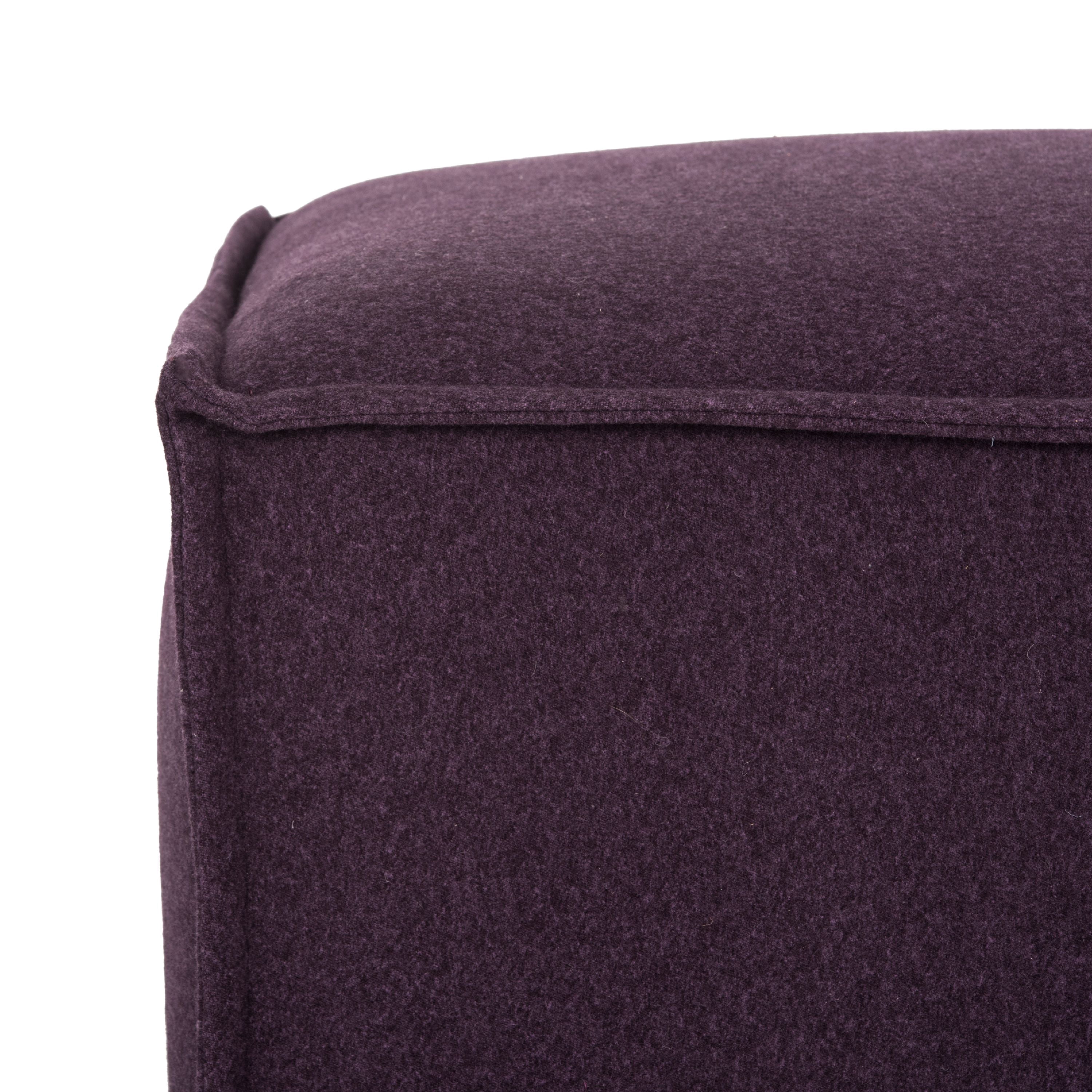 SAFAVIEH Elaine Solid Plush Upholstered Pouf, Plum