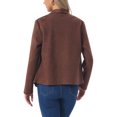 thumbnail image 3 of INSPIRE CHIC Women's Coats Faux Suede Fall Winter Long Sleeve Open Front Cropped Outwear Coat  M Coffee, 3 of 6