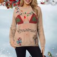thumbnail image 1 of Qiopertar Mode Femmes Imprimé Col Rond Pull Tops Manches Longues Blouse Confortable Chandail en Molleton Offres de la Semaine Liquidation Moins de 5$ jusqu'à 90 % de Réduction, 1 of 3