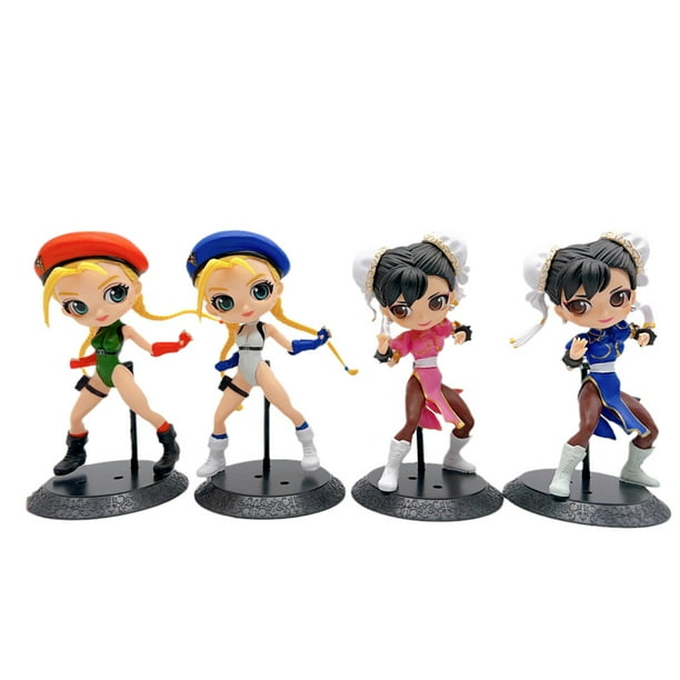 4 Unids/Set Japón Capcom Lucha Tecnología Juego Street Fighter Chun-Li Q Versión PVC Figuras De Acción Colección De Juguetes Muñeca Niños Regalos