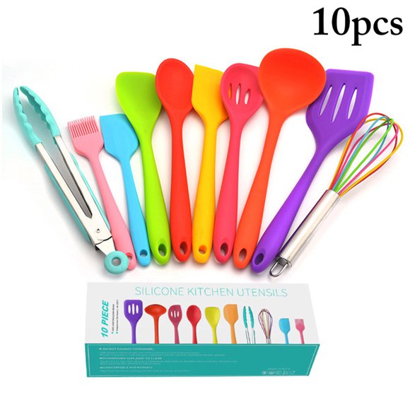 Coofit 10PCS Silicone Kitchen Utensil Set Non-stick Cooking Utensil Baking Utensil