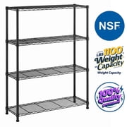 Ktaxon 4-Tier Metal Shelving Unit, Adjustable Shelf Organizer for Garage Kitchen, Storage Rack Capacity for 1100 lbs, 36"W x 14"D x 55"H, Black