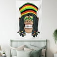 thumbnail image 4 of Monkey Tapestry Wall Hanging Portrait of A Chimpanzee with Dreadlocks and Cap Charismatic Hippie Musician Monkey Boho Decor, Bedroom Living Room Dorm Decor, 40W X 60L Inches, Multi, by Ambesonne, 4 of 5