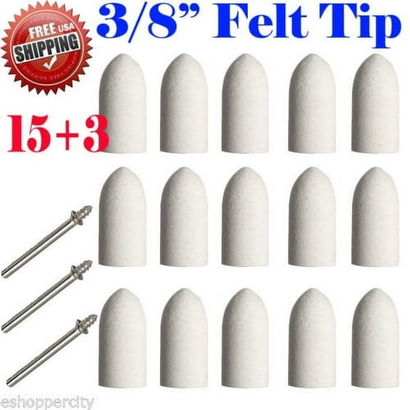 MTP ® 15 3 Hard 3/8" Felt Polishing Tip for Dremel 422 Rotary Tool Mandrel 401 1/8"  Clean Polish Tool Jewelry Stone Hobby