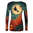 thumbnail image 6 of Akmaiox Halloween Long Sleeve Shirt for Women, Printed Crew Neck Slim Fitted Pullover Going Out Tops, Soft Knitted Holiday Base Layer Blouses, 6 of 6