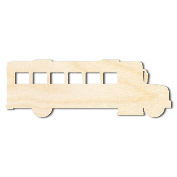 Unfinished Wood School Bus Shape 14" / 1/8"