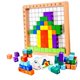 thumbnail image 4 of Bloques de construcción de madera, bloques de cubos cuadrados, alfabeto, animal Montessori, bloques de apilamiento Montessori para apilamiento de coor, 4 of 9