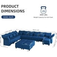 thumbnail image 5 of LLappuil 179" Modular Sectional Sofa, 14 Seat Modular Sectional Sofa with 5 Storage Ottoman, 25.6“ Seat Deep Sofa Blue, 5 of 8