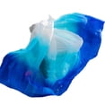 thumbnail image 7 of Silk Women Belly Dance Veil Scarf 100% Silk Veil Belly Dance White+turquoise+royal Blue, 7 of 7
