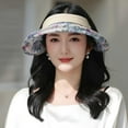 thumbnail image 2 of YooGuoGuo Floral Print Visor Hats for Women Wide Brim Summer Cap Fashionable UV Protection Hat for Outdoor Beach Gardening, 2 of 7